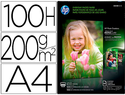 100h papel hp Photo semi-glossy A4 200g/m² para inkjet